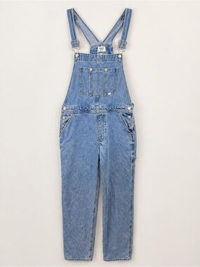 Aritzia Sunday Best Denim Cargo Overalls Light Wash Size S Utility Bib Flaw